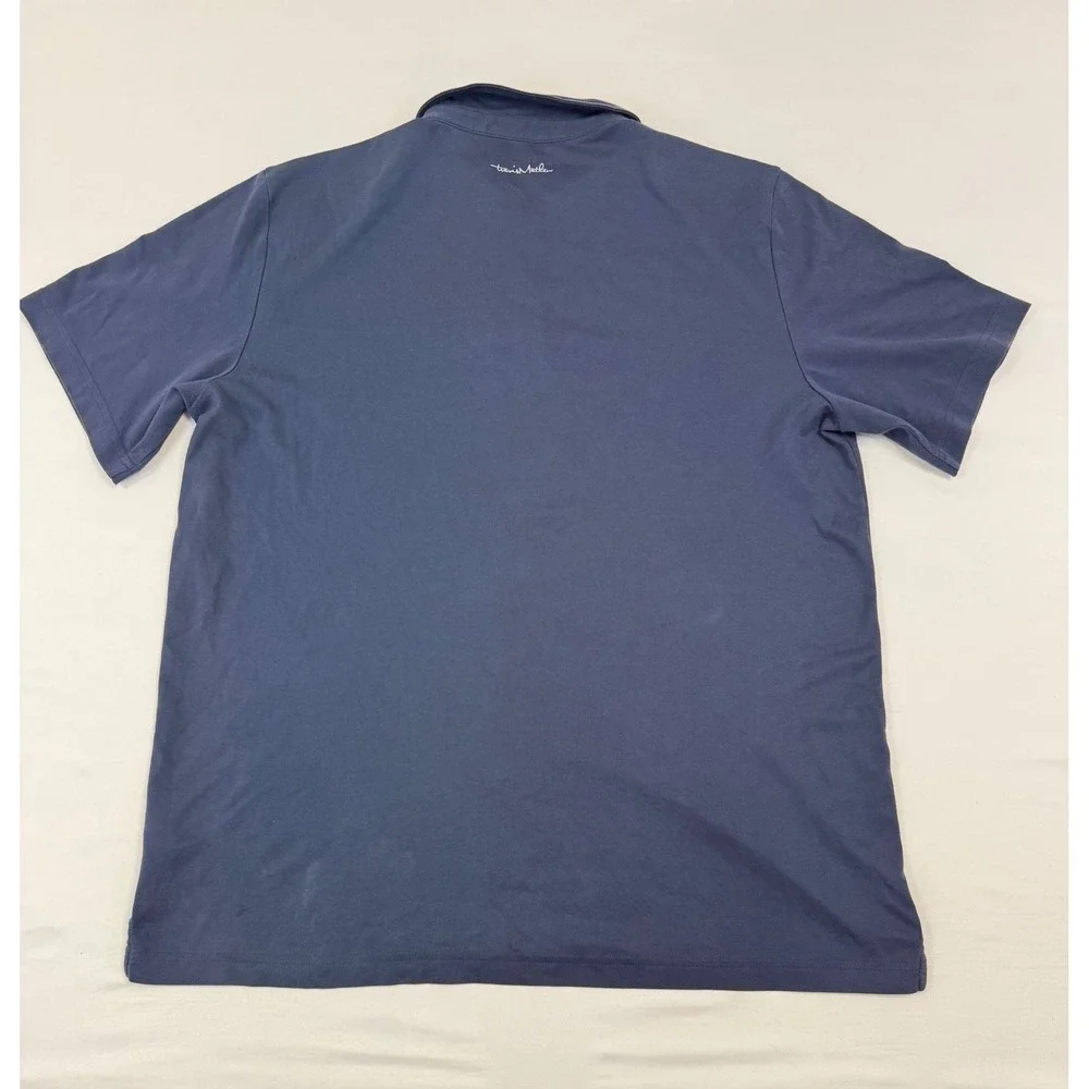 TravisMathew Mens XXL Polo Shirt Bundle 2 Pack Navy Blue Grey Striped Golf‎ Tops
